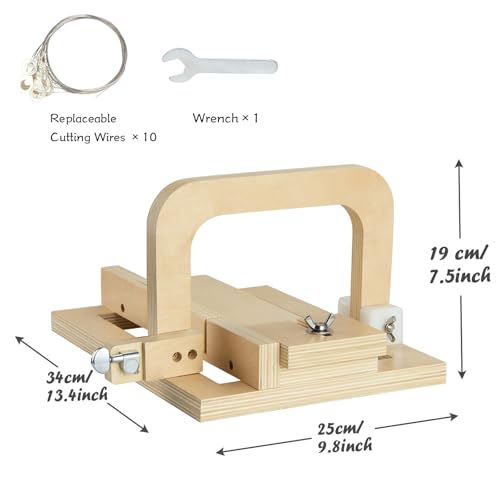 SUNREEK Adjustable Wire Soap Cutter, Wooden Soap Cutters for Soap Making with Replaced Stainless Steel Wires for Handmade - Image 2