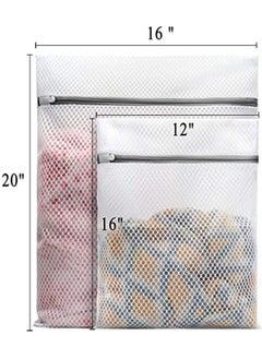 KASTWAVE 5Pcs Durable Honeycomb Mesh Laundry Bags for Delicates (2 Large 16 x 20 Inches, 3 Medium 12 x 16 Inches)  - Image 2