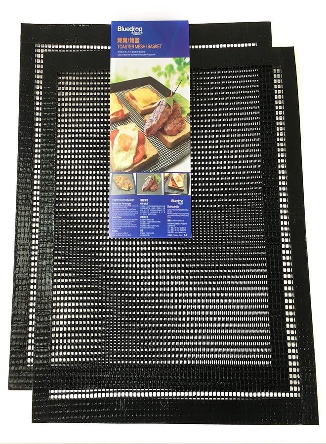 BLUE DROP Bluedrop PTFE Open Mesh Crispy Baking Mats Quick Oven Liners Dehydrator Sheets Non Stick Perforated Toaster Meshes Pack of 2 - Image 1