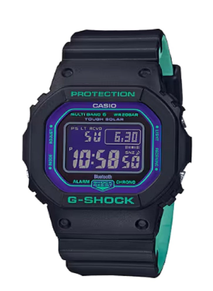 كاسيو ساعة كاسيو جي-شوك ​​GW-B5600BL-1DR للرجال، رقمية، تعمل بالطاقة الشمسية، بتقنية البلوتوث، باللون الأزرق الافتراضي