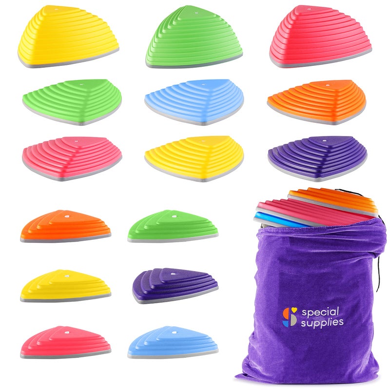 Special Supplies 15 Stepping Stones for Kids Indoor and Outdoor Balance Blocks Promote Coordination Balance Strength Child Safe Rubber NonSlip Edging