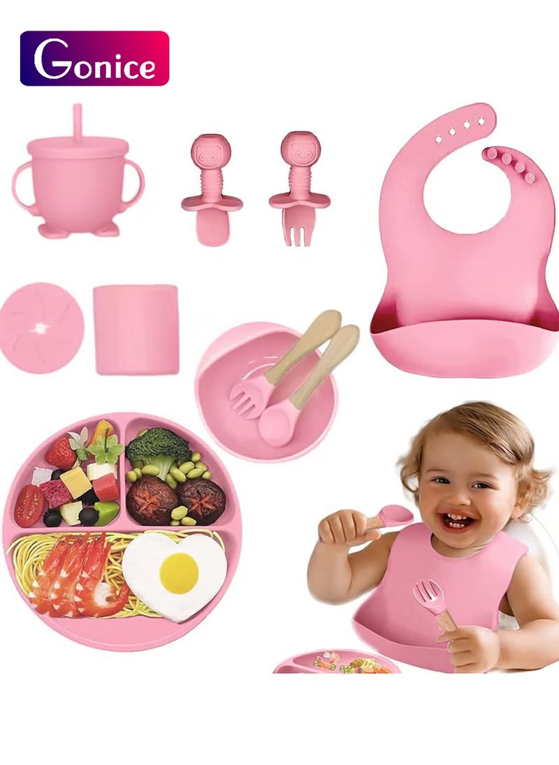 10 food grade silicone baby tableware, BPA free, including dishes