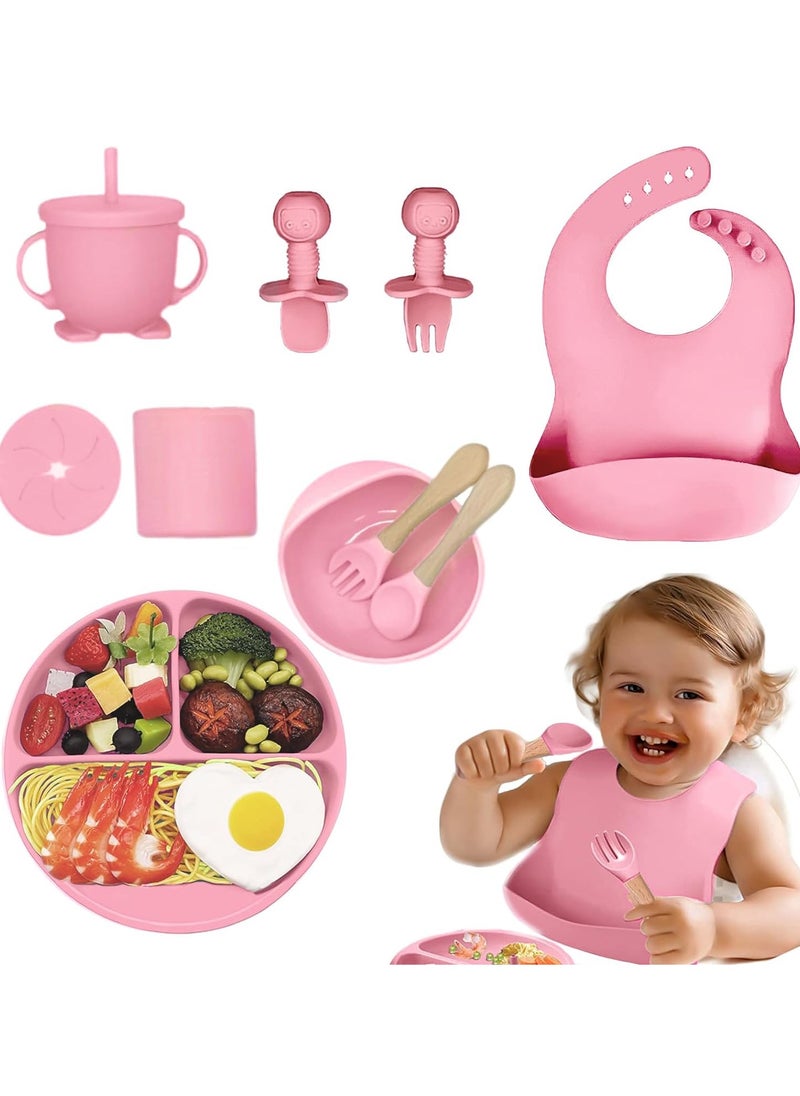 10 food grade silicone baby tableware, BPA free, including dishes