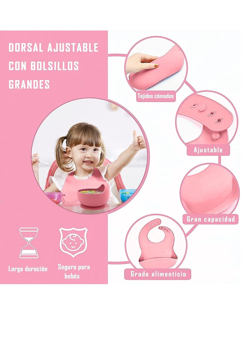 10 food grade silicone baby tableware, BPA free, including dishes