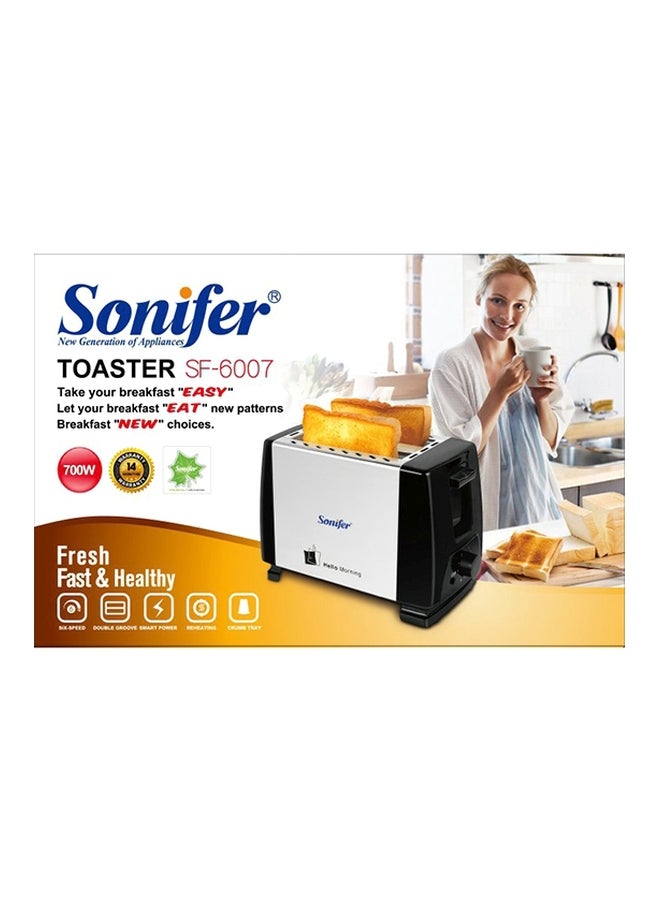 سونفير محمصة خبز كهربائية بقدرة 650 وات 650 W SF-6007 أسود/ فضي - Image 3