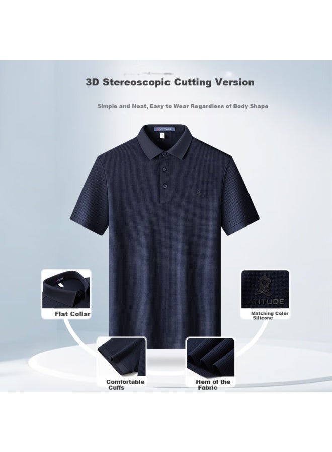 Montagut Men'S Short Sleeve Polo Shirt Summer Turn-Down Collar 5A Antibacterial Modal Cotton Cool Breathable T-Shirt Amber Brown 4Xl/58 - Image 3