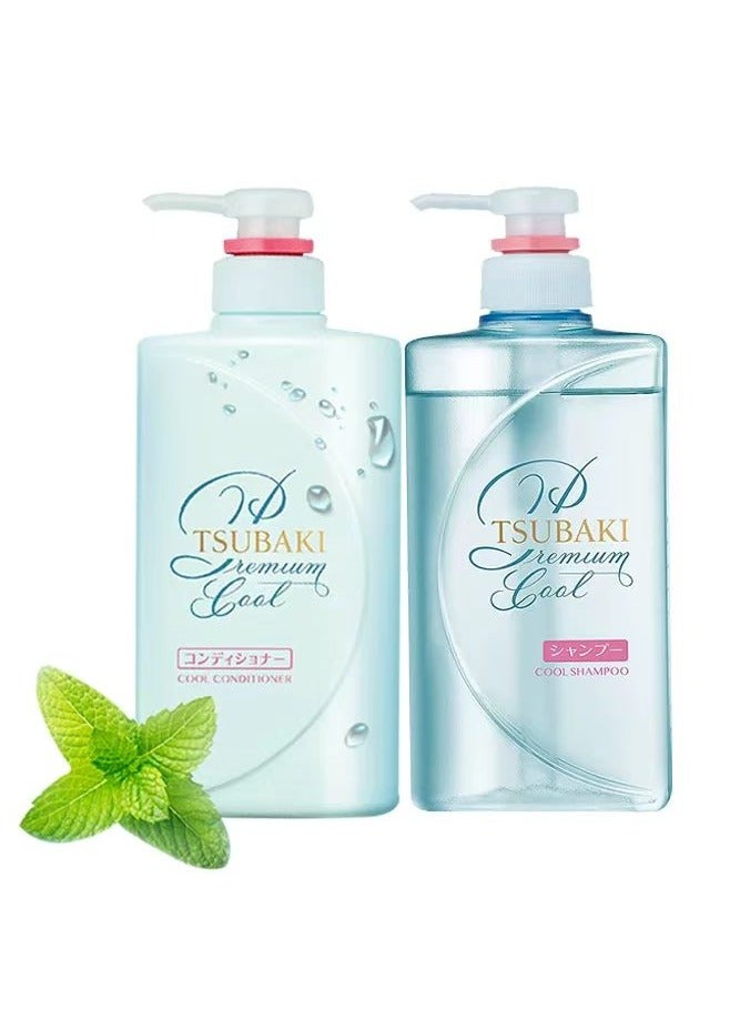 تسوكابي شامبو منعش قسط Tsubaki 490ml & كونديتون 490ml مجموعة ( طبعة محدودة ) ، 2 حزمة - Image 1