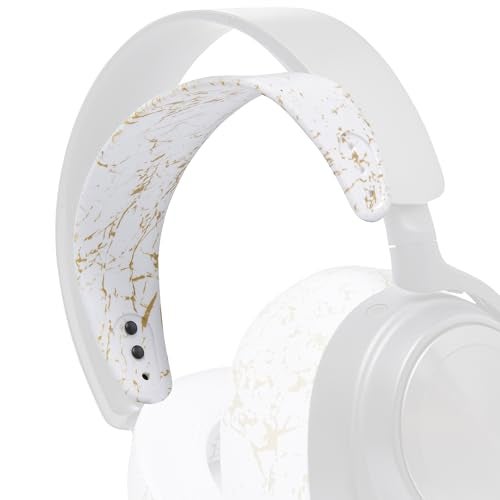 WC HeadbandZ Arctis Nova Upgraded Silicone Headband for Arctis Nova Headsets by Wicked Cushions Enhanced Flexibility Comfort and Style with Matching Earpad Designs Gold Marble - Image 1