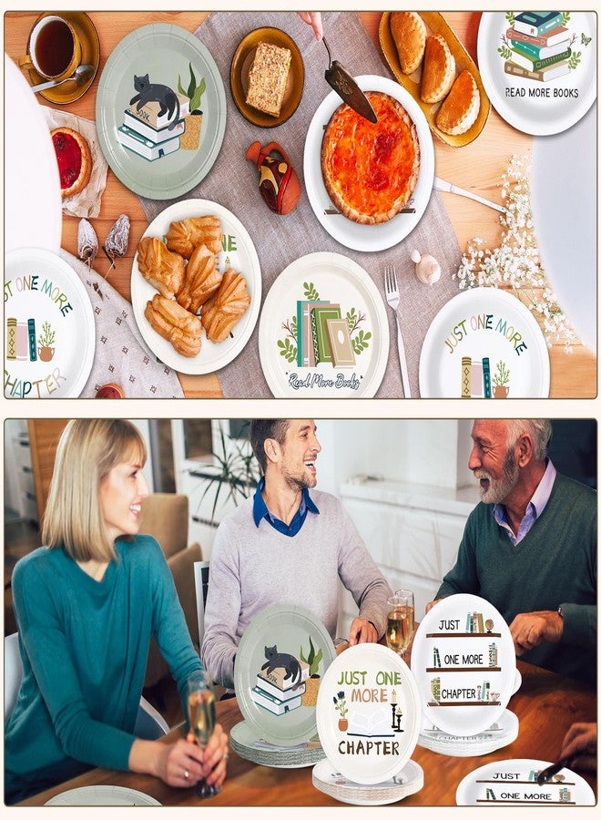 Naozinebi 60 Pcs Book Themed Party Decoration 7 Inch Book Club Party Plates Reading Club Decorative Tableware Set Library Reading Theme Plate Birthday Baby Shower Women Bridal Party Wedding Disposable Tableware - Image 5