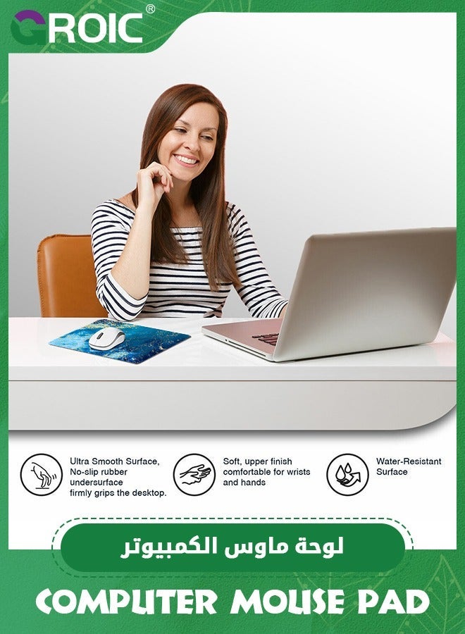 GROIC Mouse Pad, Office Desk Mat 11.8" ×9.8" Durable Computer Pad Water-Resistant Thick Writing Pads with Non-Slip Rubber Base for Office,Color Mixed Marble  - Image 3
