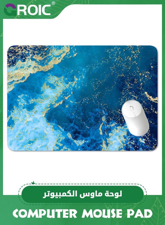 GROIC Mouse Pad, Office Desk Mat 11.8" ×9.8" Durable Computer Pad Water-Resistant Thick Writing Pads with Non-Slip Rubber Base for Office,Color Mixed Marble  - Image 1