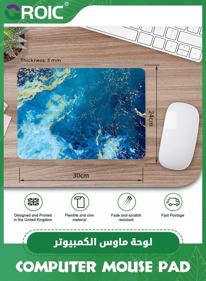 GROIC Mouse Pad, Office Desk Mat 11.8" ×9.8" Durable Computer Pad Water-Resistant Thick Writing Pads with Non-Slip Rubber Base for Office,Color Mixed Marble  - Image 2