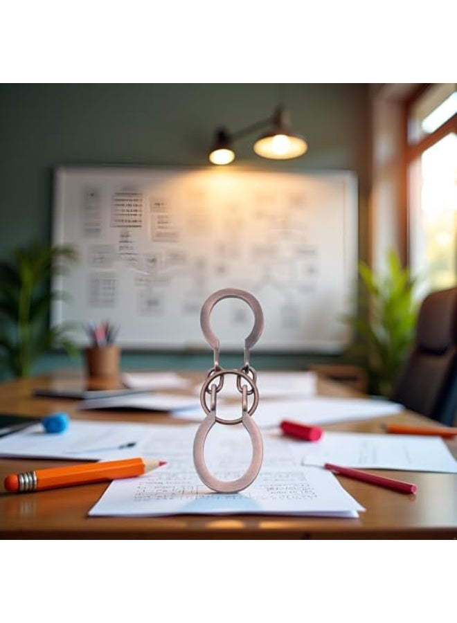 Puzzle Ring Brain Teaser Puzzles - Metal Horseshoe Cast Puzzle Game Unlock Interlock Puzzles Box Mind IQ Logic Test Disentanglement Games for Adults Office Supplies - Image 4