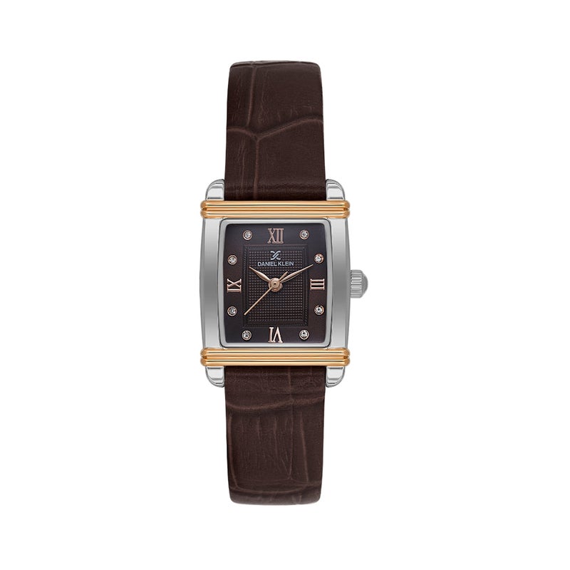 DANIEL KLEIN Premium Dark Brown Leather Watch for Women DK.1.14116-6 - Image 1