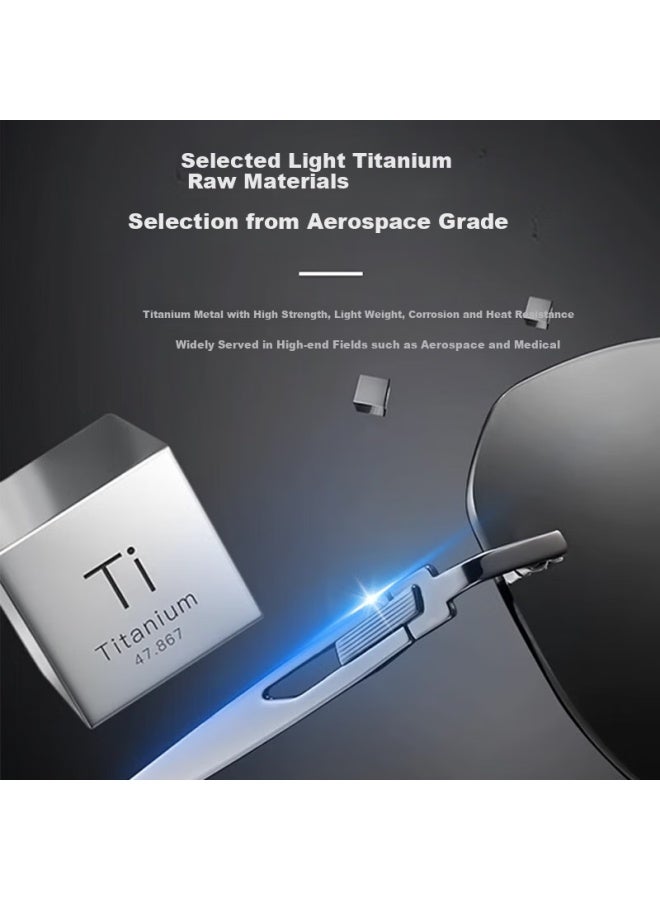 Morakot Molake Ultra-light Titanium Frameless Polarized Sungl For Men, Driving-specific Photochromic Gl, Fishing Goggles, Day And Night Use - Image 2