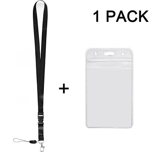 YOUOWO 1 Pack Clear ID Badge Holder Vertical with Black Lanyards,Neck Strap Detachable Buckle Enhanced Breakaway Quick Release Safety Lanyard with Name Tag Card Holders - Image 4