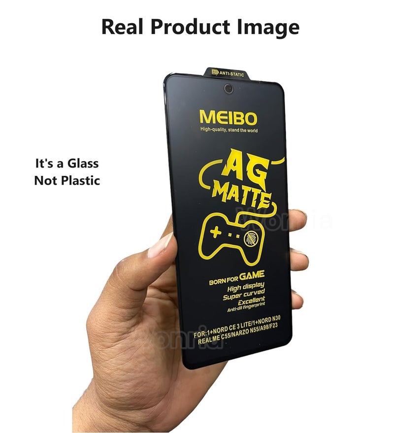 WonRia Matte Screen Guard Protector for Oppo K12x | Oppo A3x | Oppo A3 Pro (5G) Matte Tempered Glass Edge to Edge [Anti-FingerPrint | Anti-Glare | Shinning Border] - Installation kit - Image 2