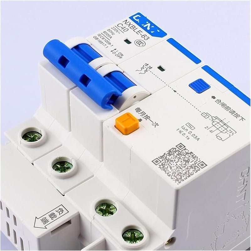 NXBLE 63 2P 40A Type C Residual Current Device Electromagnetic Overload Protection - Image 4