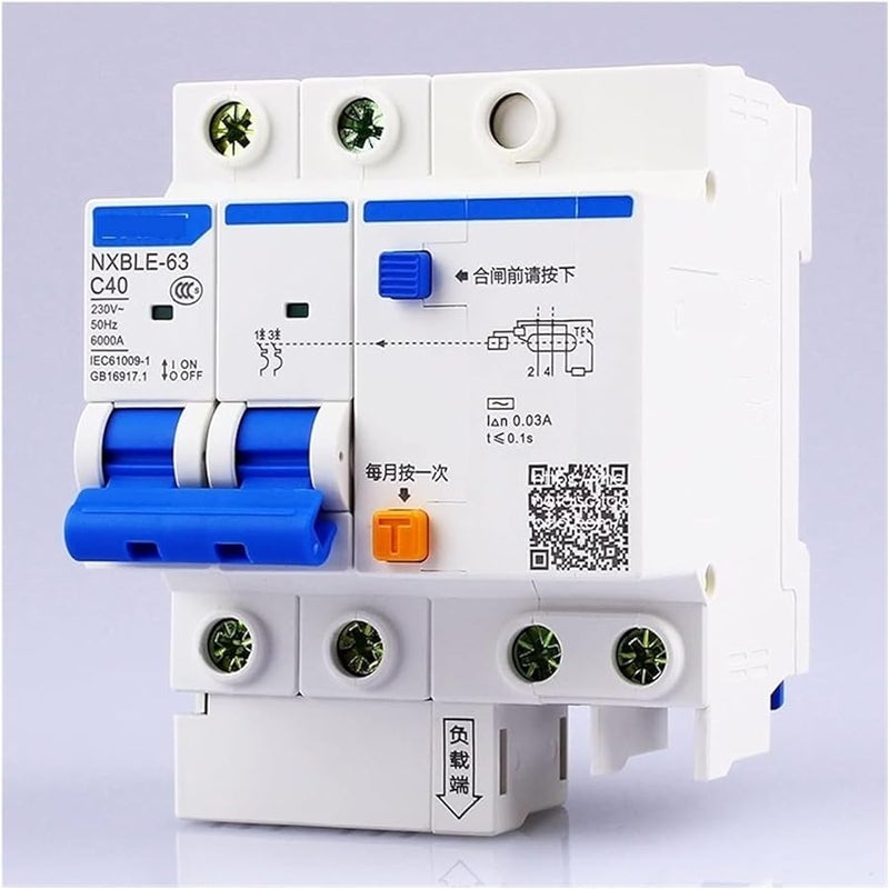 NXBLE 63 2P 40A Type C Residual Current Device Electromagnetic Overload Protection - Image 3