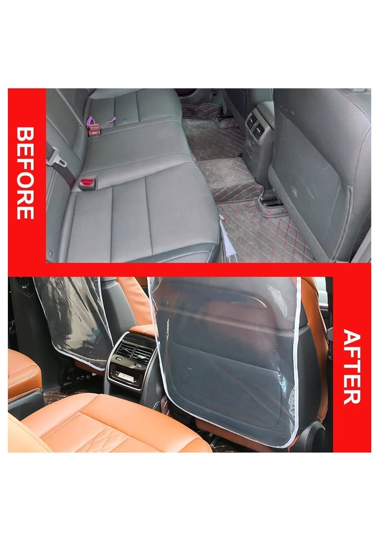SYOSI 2PCS Car Kick Mats Back Seat Protector for Kids, Transparent Waterproof Cover Children, Easy Clean Scratches Dirt Mud Child Baby, Universal Most Cars, Trucks, SUV - Image 3