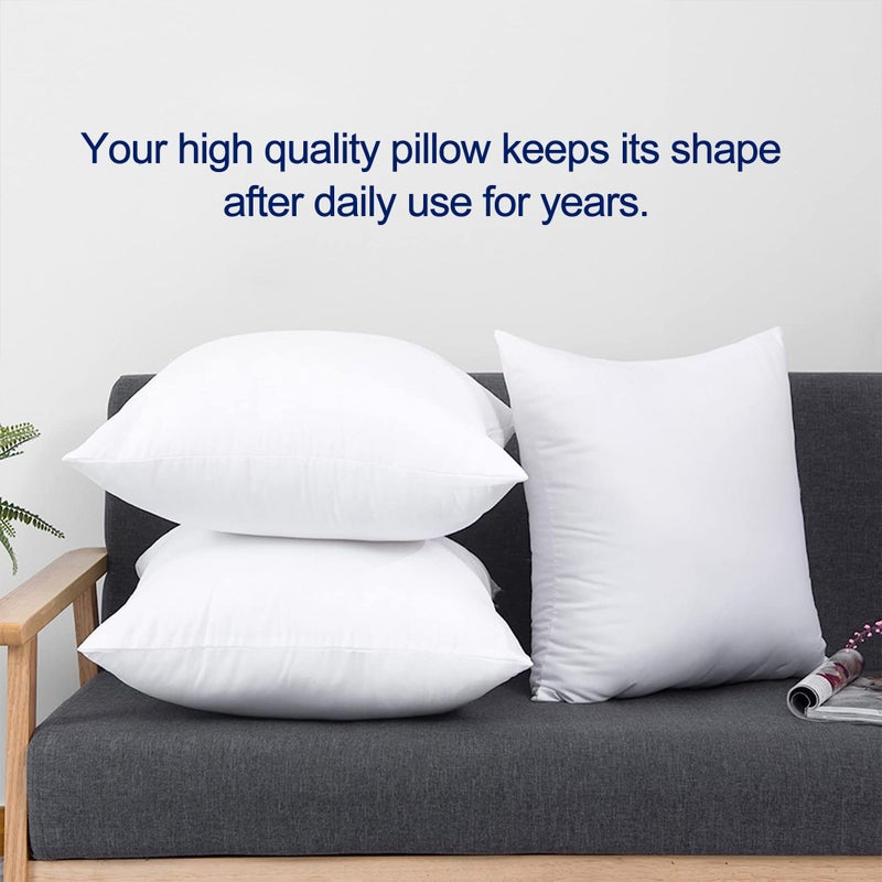 HITO 18x18 Pillow Inserts (Set of 4)- 100% Cotton Covering Down Alternative Throw Pillows White for Couch Bed Sofa - Image 5