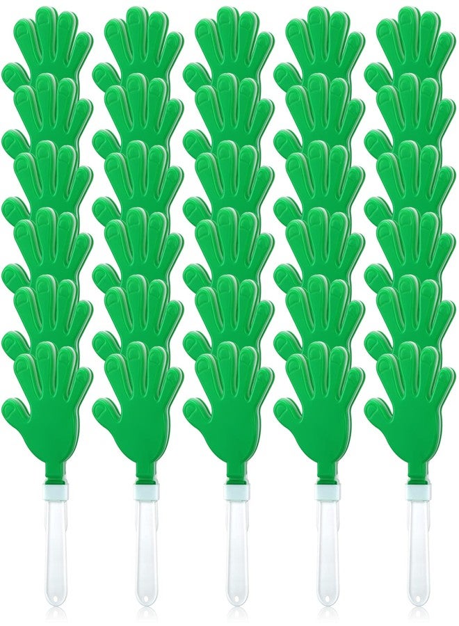 Leitee 50 Pcs 7.5 Inch Green/White Hand Clapper Plastic Noise Makers for Sporting Events St. Patrick's Party Hand Clappers Noisemakers for St. Patrick's Day Party Favors Birthday Sports Game Celebration - Image 1