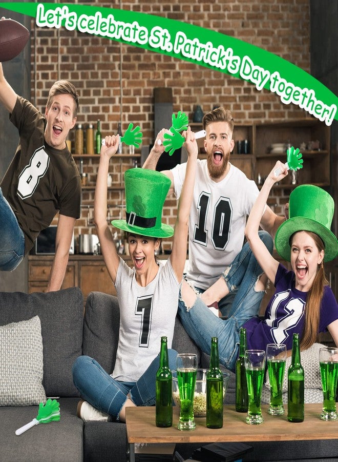 Leitee 50 Pcs 7.5 Inch Green/White Hand Clapper Plastic Noise Makers for Sporting Events St. Patrick's Party Hand Clappers Noisemakers for St. Patrick's Day Party Favors Birthday Sports Game Celebration - Image 4