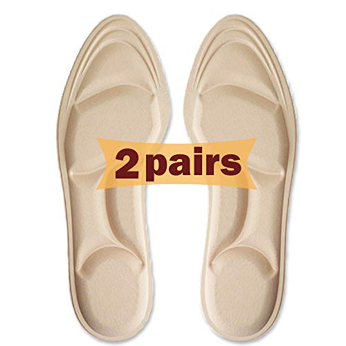 Pnrskter Shoe Insoles Women, Arch Support Insoles Breathable, New Material,5D Sponge Barefoot Comfort Insoles and High Heel Inserts (Beige(Women)) - Image 1