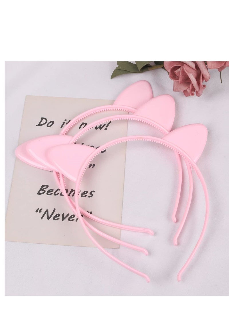 Cat Ear Headbands 12 Pcs lovely Headbands for Girls and Children Kitty Ears Hairbands Hair Plastic Hoops Accessories for Daily Wearing and Party Decoration - Image 5