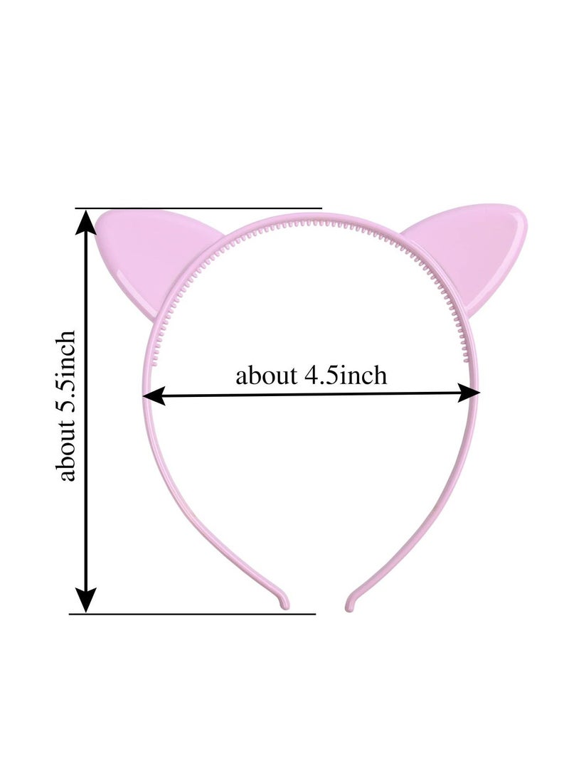 Cat Ear Headbands 12 Pcs lovely Headbands for Girls and Children Kitty Ears Hairbands Hair Plastic Hoops Accessories for Daily Wearing and Party Decoration - Image 3