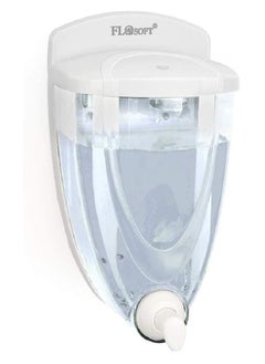 FLOSOFT Flosoft Plastic Liquid Soap dispenser 650ML Wall Mount Easy to refill suitable for Liquid hand soap and Hand Sanitiser Transparent  - Image 2