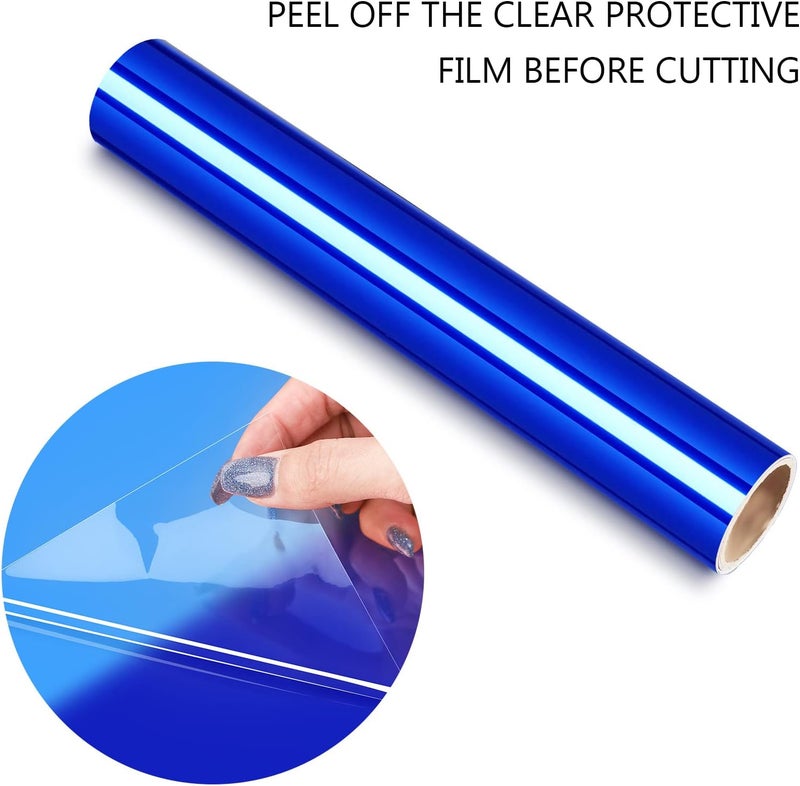 TECKWRAP Blue Chrome Vinyl Wrap Blue Metallic Vinyl Bubble Free Permanent Vinyl1ftx5ft - Image 1
