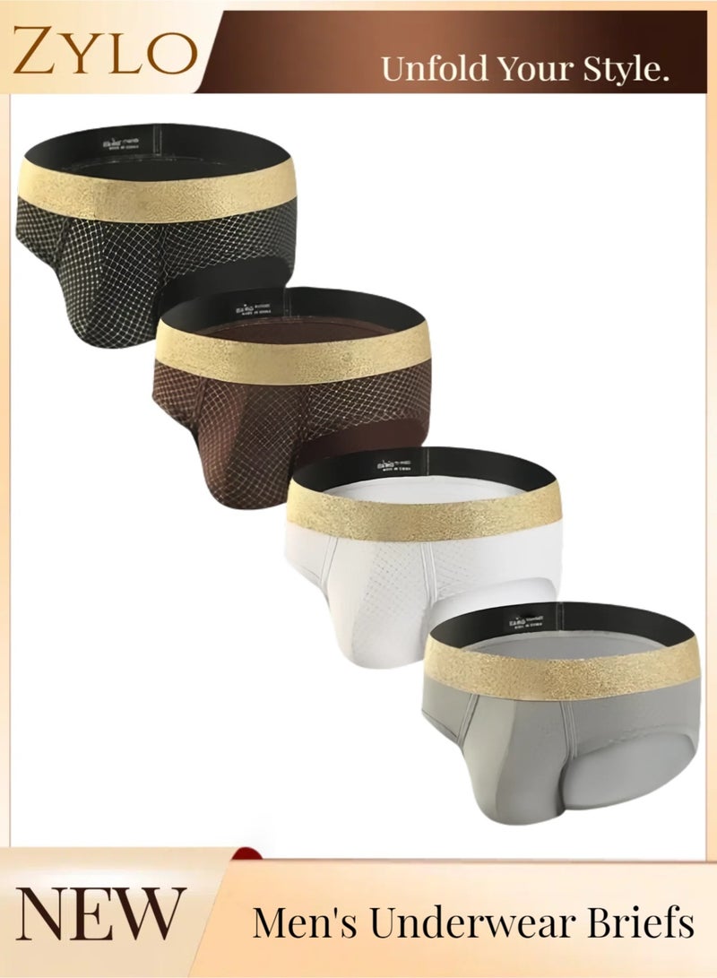 Zylo 4-Pack Men's Underwear Briefs Cotton Low Rise Multi Color Soft Underpant - Image 1