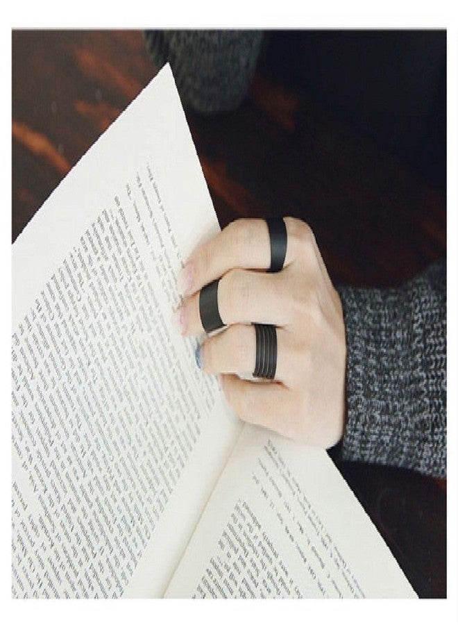 RUVEE Funk Punk College Girls Black Titanium Alloy Rings for Girls - Image 3