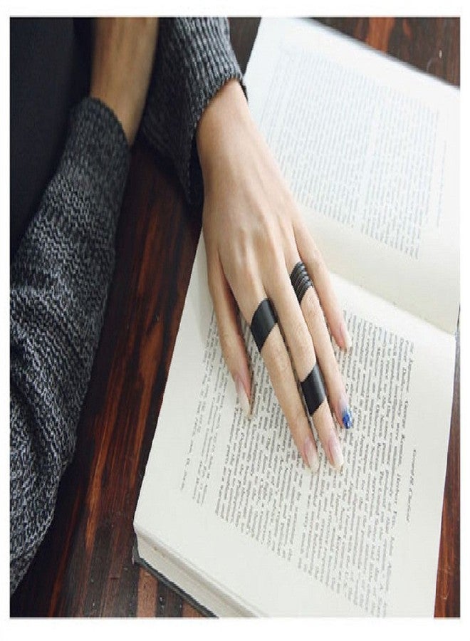 RUVEE Funk Punk College Girls Black Titanium Alloy Rings for Girls - Image 4