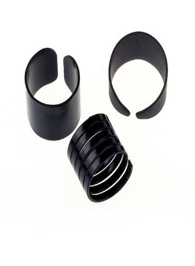 RUVEE Funk Punk College Girls Black Titanium Alloy Rings for Girls - Image 1
