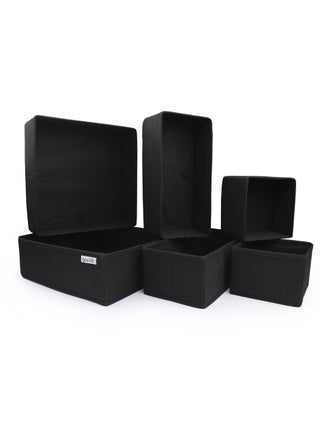 Qoolish Pack of 6 Black Drawer Organizer Set  Tidy-Up Your Space! - pzsku/Z1C503EC585C341A46BEEZ/45/_/1702642528/caa9ff25-0197-47b4-9cc1-810bdceedf3e