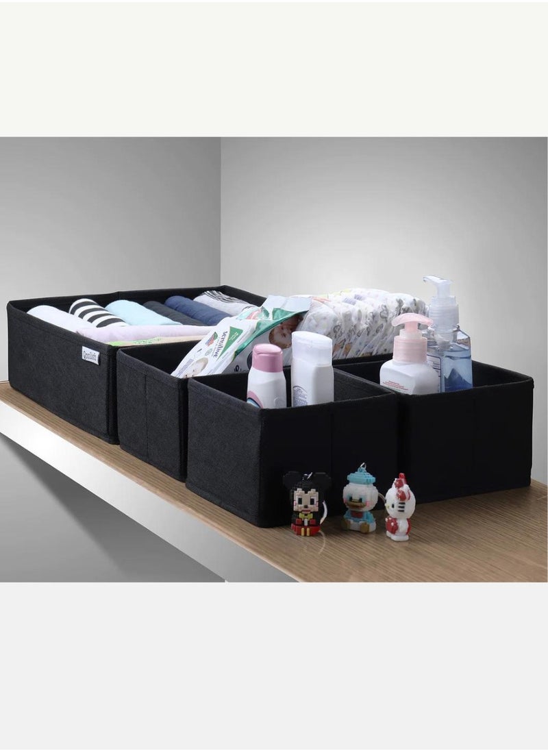 Qoolish Pack of 6 Black Drawer Organizer Set  Tidy-Up Your Space!