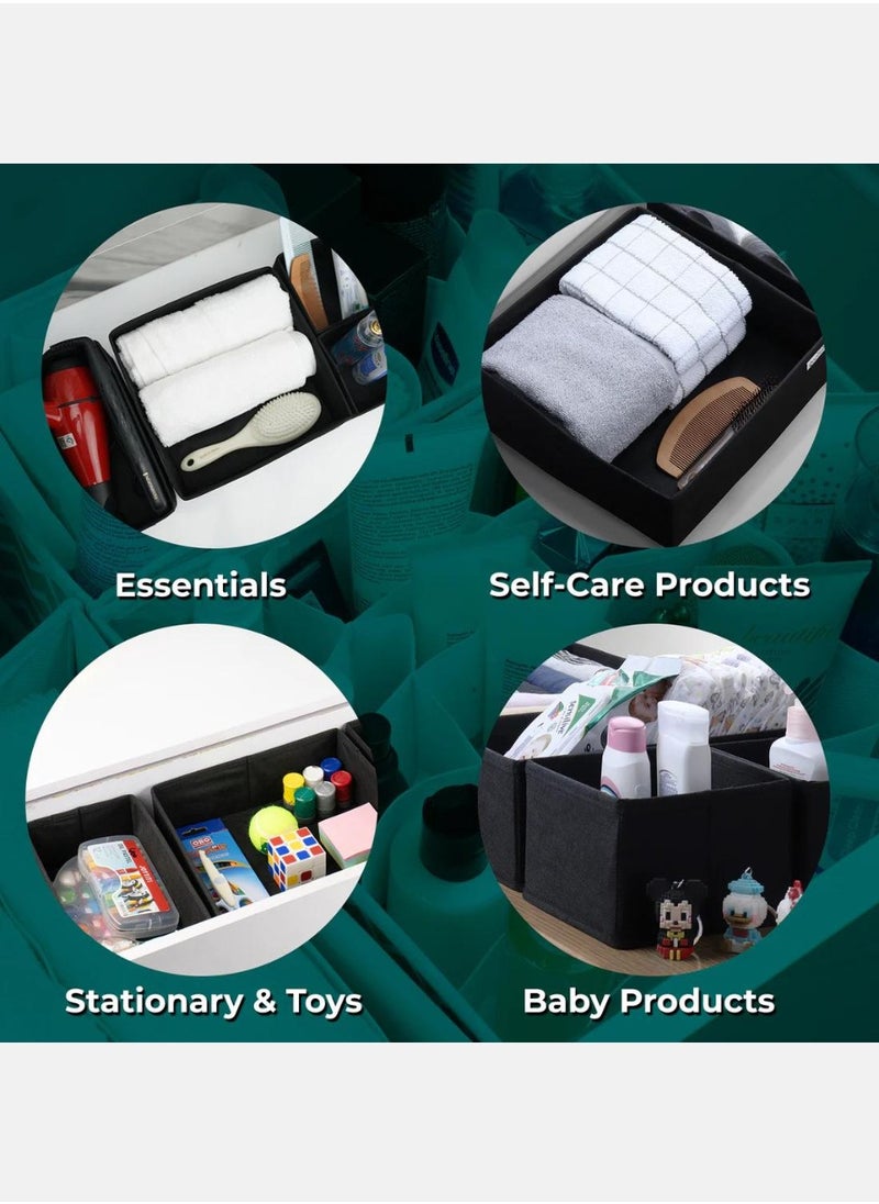 Qoolish Pack of 6 Black Drawer Organizer Set  Tidy-Up Your Space!