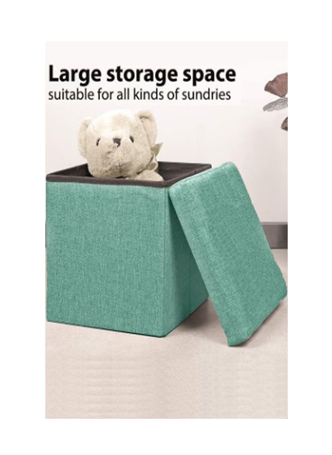 ATM - Foldable Storage Ottoman with Padded Seat Green - 30 x 30 cm - Image 1