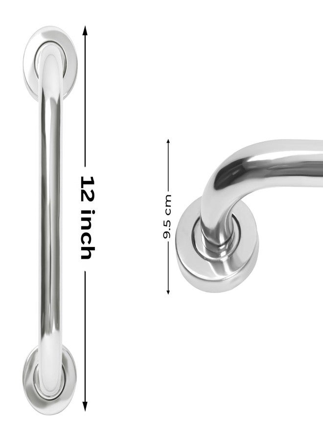 FAPBADRI Stainless Steel Heavy Duty Grab Bar for Bathroom handrailing and Safety Handle for Elderly, Screws & Wallplugs Included - Glossy Finish - 12 inches, Pack of 1 - Image 3