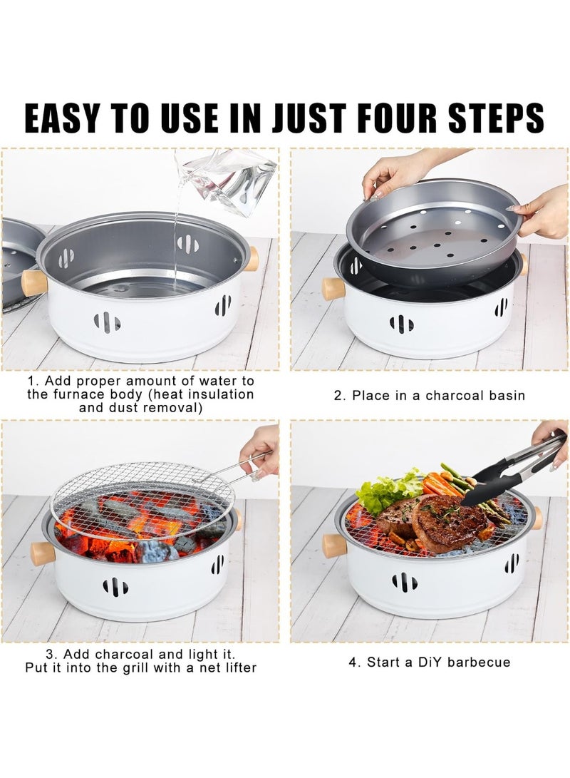 A small, portable, versatile, and smokeless charcoal grill suitable for both indoor and outdoor use; it is ideal for home, camping, picnics, and parties. - Image 4