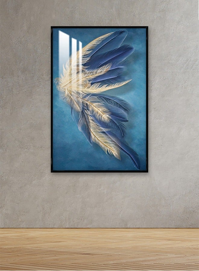 ماركتنا لوحة جدارية120×80سم مع برواز أسود وطبقة اكريلك شفاف بتصميم تجريدي - Image 1