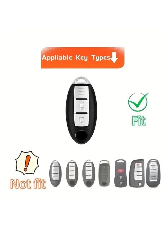 White TPU Key Fob Cover Compatible for Nissan Tiida Qashqai X Trail Terra 370Z March 15 Models 3 Button Design - Image 3