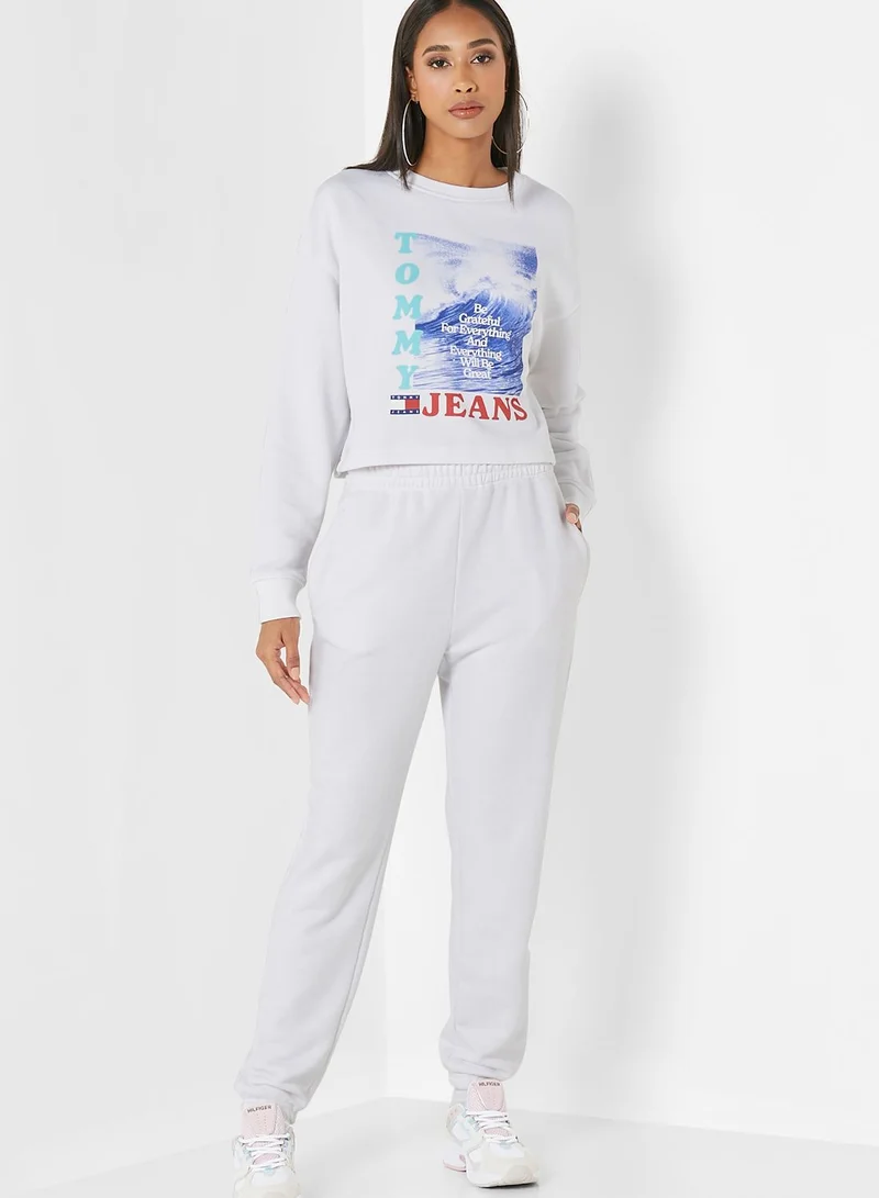 TOMMY JEANS Crew Neck Crop Sweatshirt