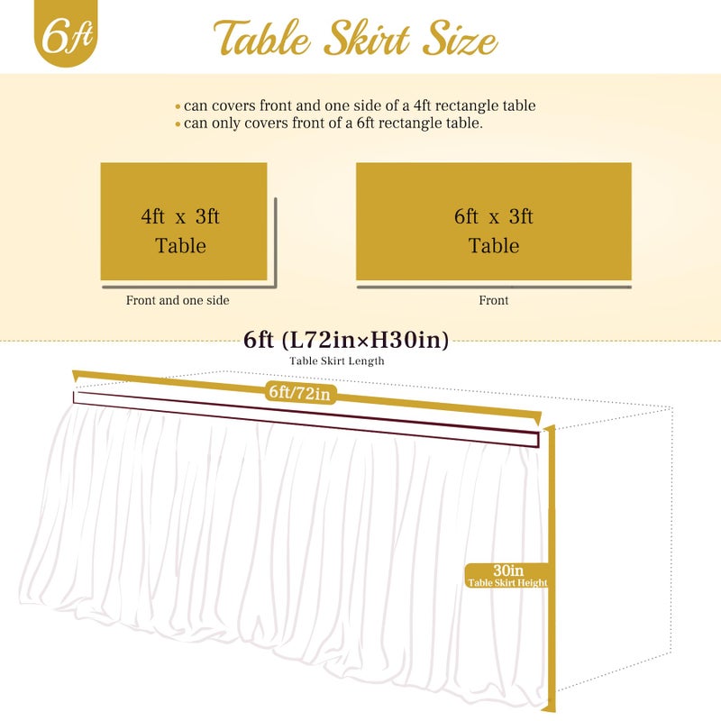 Suppromo Ivory Tulle Table Skirts for Wedding 14ft Tutu Table Skirt Ivory White Table Cloth for Birthday Party  Baby Shower  Gender Reveal  Banquet Table Decorations - Image 5