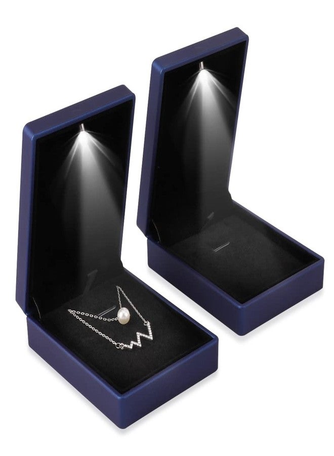iSuperb LED Light Pendant Box Blue Necklace Display Case Jewelry Gift Box for Friend Girlfriend Mom Grandmother Wife Women - Image 4