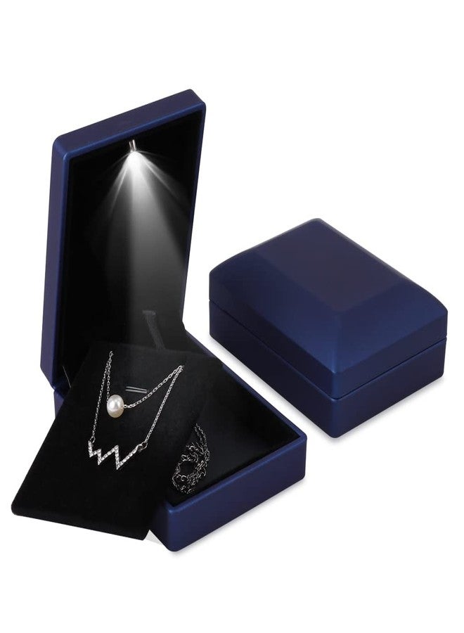iSuperb LED Light Pendant Box Blue Necklace Display Case Jewelry Gift Box for Friend Girlfriend Mom Grandmother Wife Women - Image 1