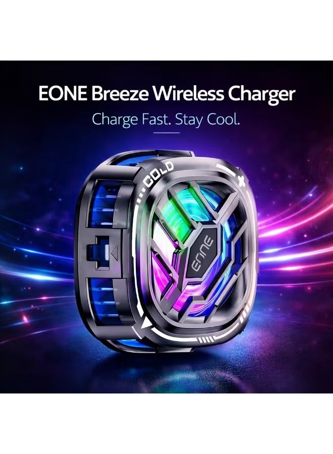 إيون مروحة تبريد ثلجي Breeze للجوالات الايفون والاندرويد مع شحن بقوة 15واط يدعم MagSafe من Breeze 15W وتحكم موحد بتشغيل وايقاف الشحن اللاسلكي  والمروحة - Image 5