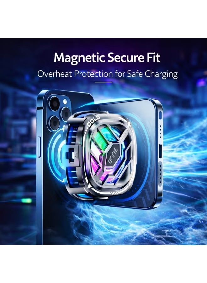 إيون مروحة تبريد ثلجي Breeze للجوالات الايفون والاندرويد مع شحن بقوة 15واط يدعم MagSafe من Breeze 15W وتحكم موحد بتشغيل وايقاف الشحن اللاسلكي  والمروحة - Image 2